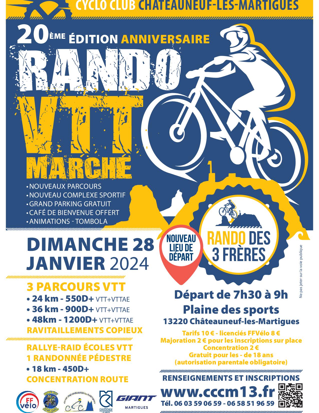Affiche de La 20ème Rando des 3 frères à Châteauneuf-lès-Martigues