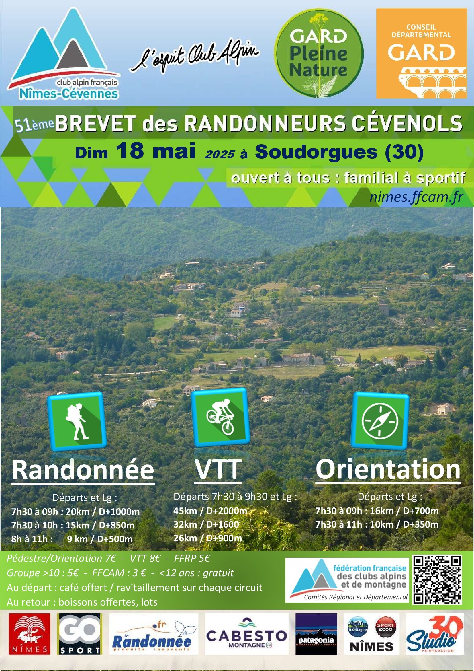 Affiche de Brevet des Randonneurs Cevenols (51ème édition) à Soudorgues