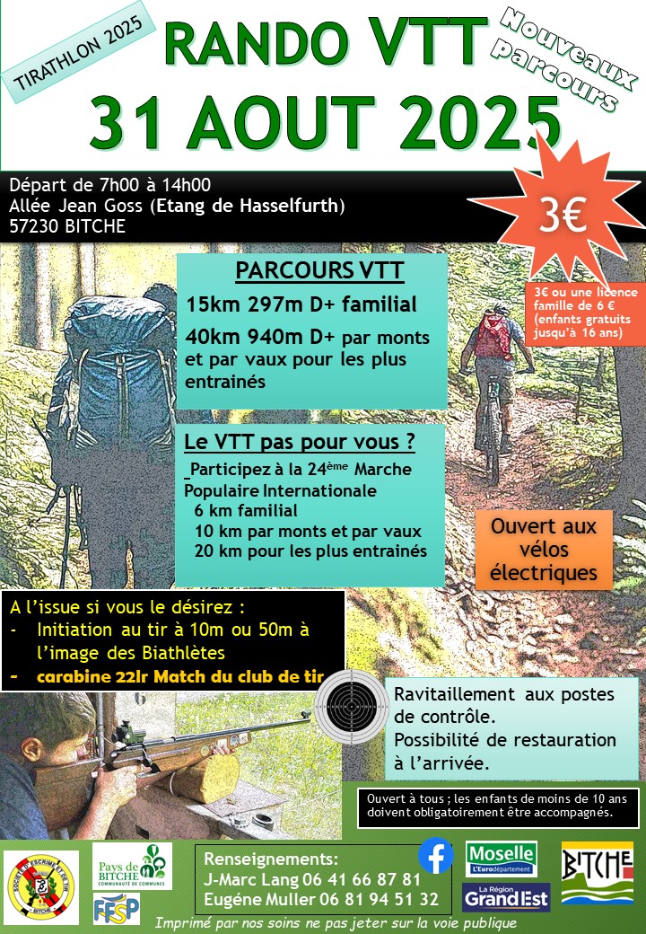 Affiche de Tirathlon VTT Marche tir (24ème édition) à Bitche