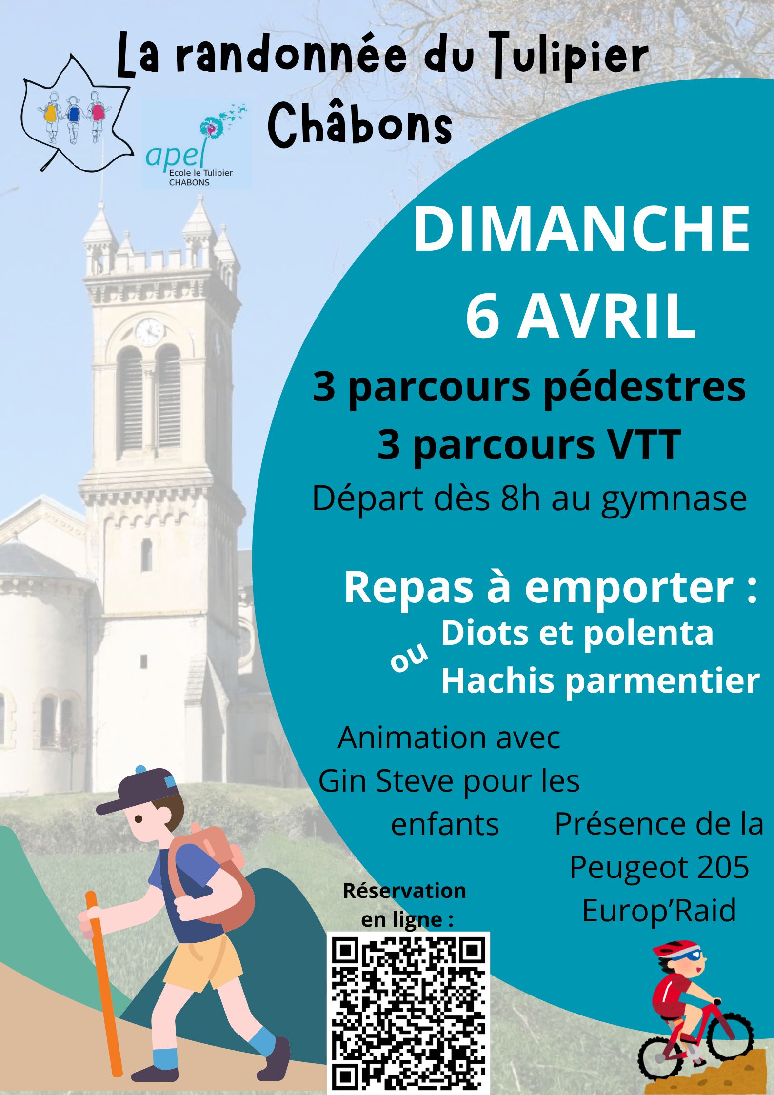 Affiche de La 19ème RANDO DU TULIPIER - VTT et pédestre - CHABONS à Châbons