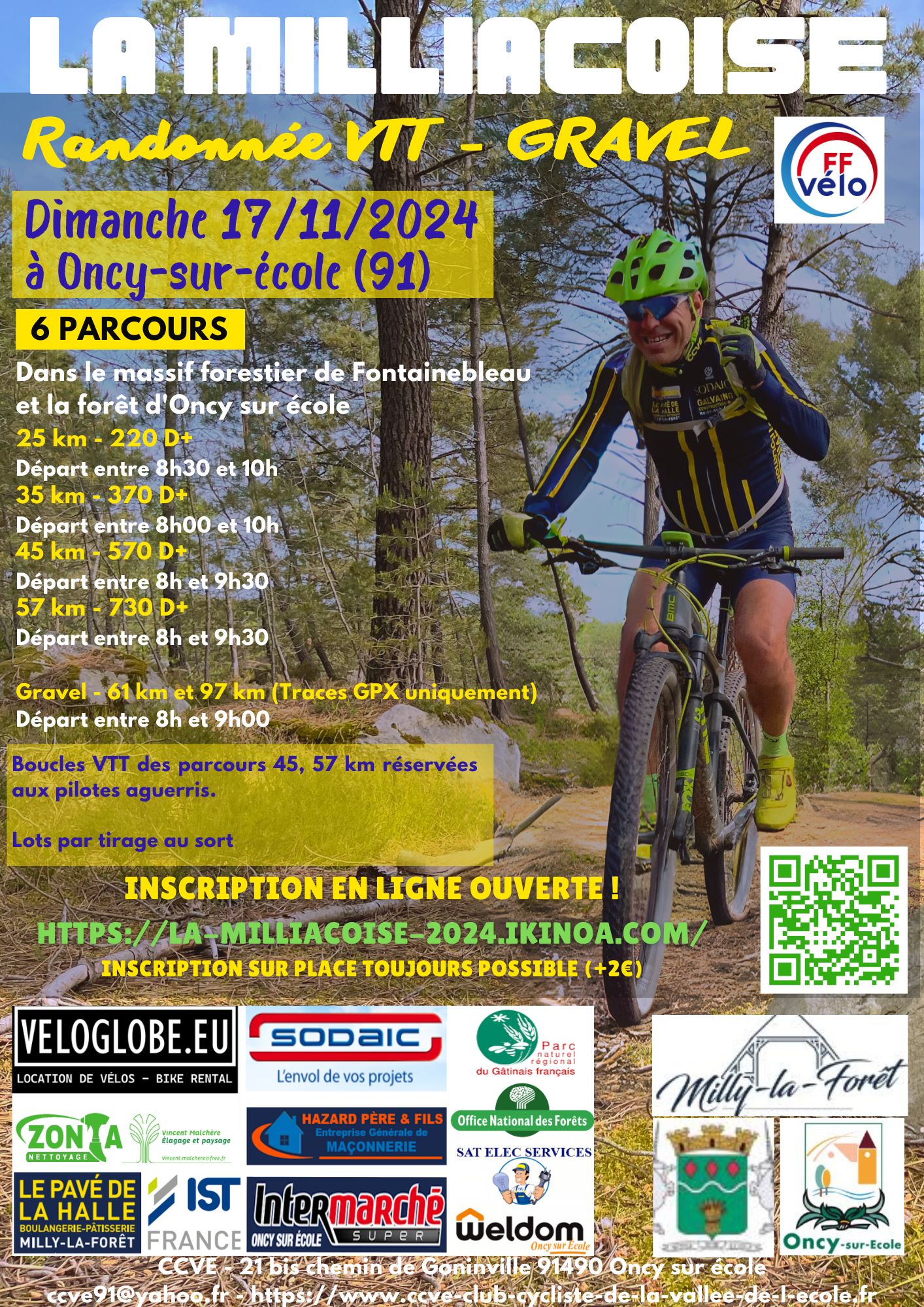 Affiche de La 18ème Milliacoise - VTT - (18ème édition) à Oncy-sur-Ecole
