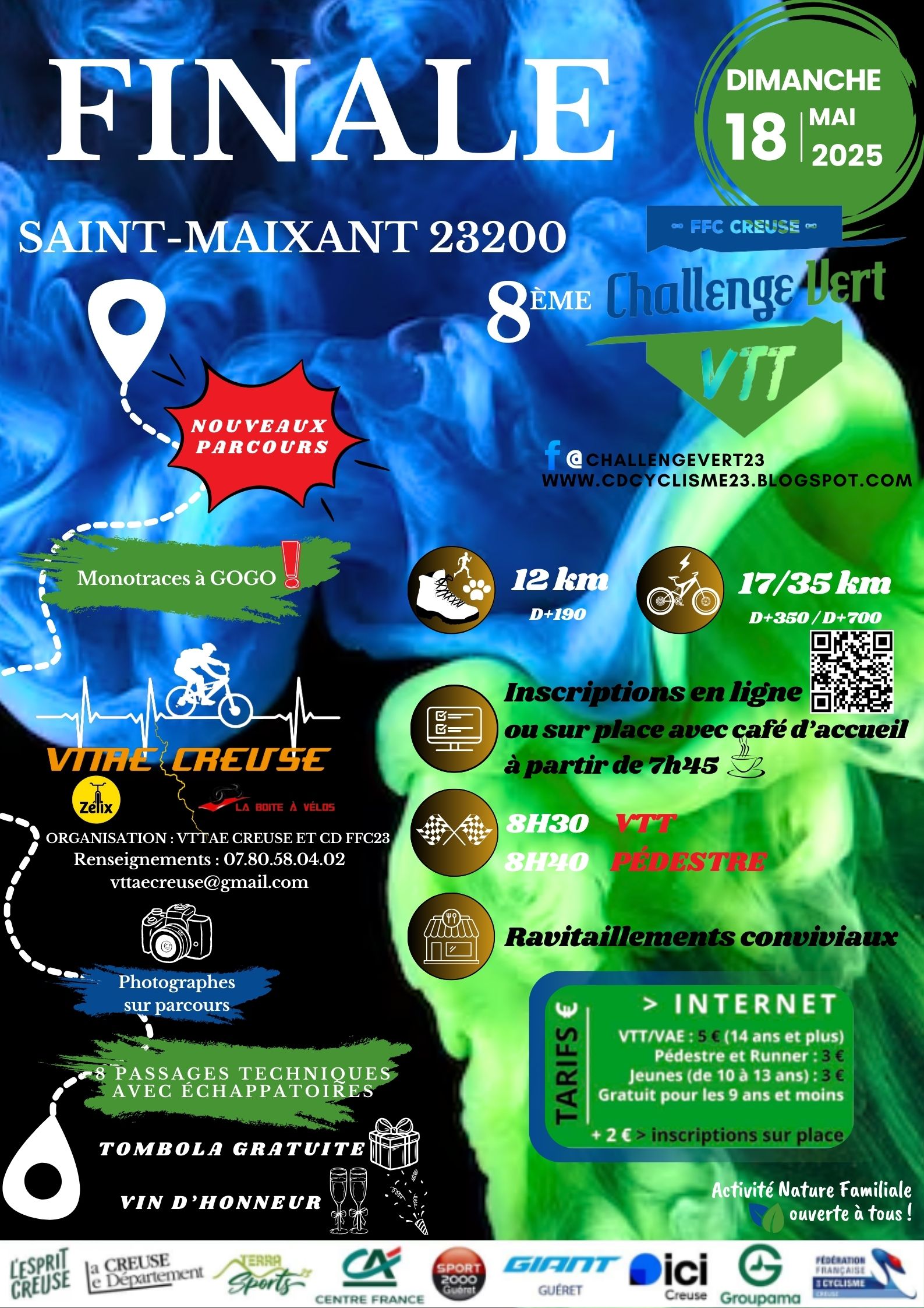 Affiche de Finale du Challenge Vert (Randonnée VTT + Pédestre) à Saint-Maixant