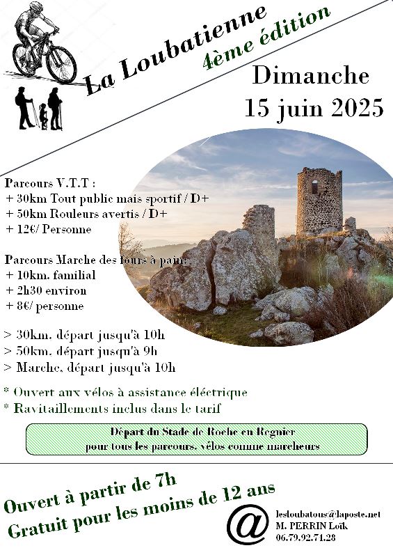 Affiche de Une randonnée VTT La Loubatienne 4 (4ème édition) à Roche-en-Régnier