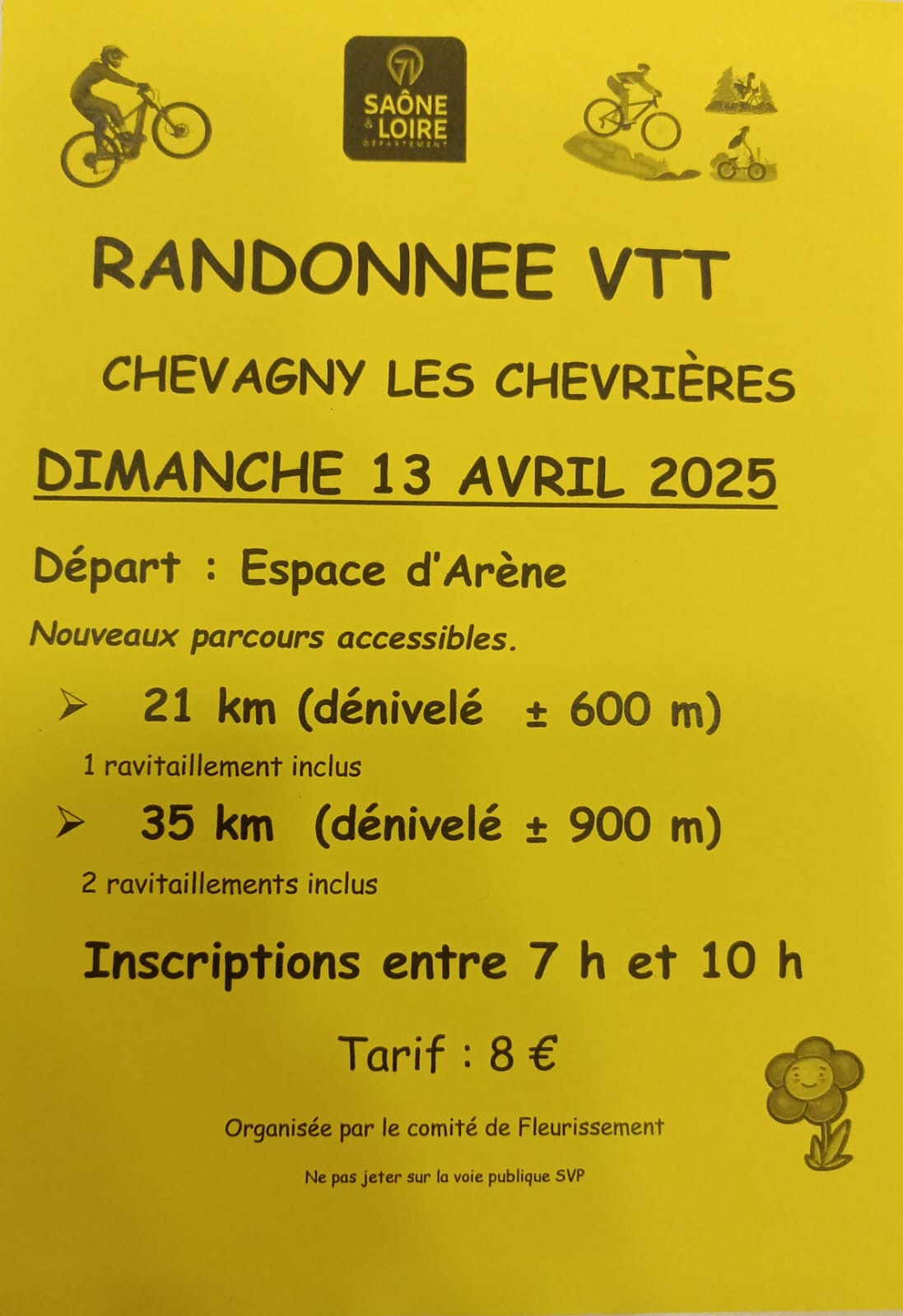 Affiche de La 7ème Randonnée VTT Chevagny les Chevrières à Chevagny-les-Chevrières