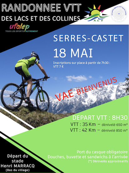 Affiche de La 24ème Rando des Lacs et des Collines Serres-Castet à Serres-Castet