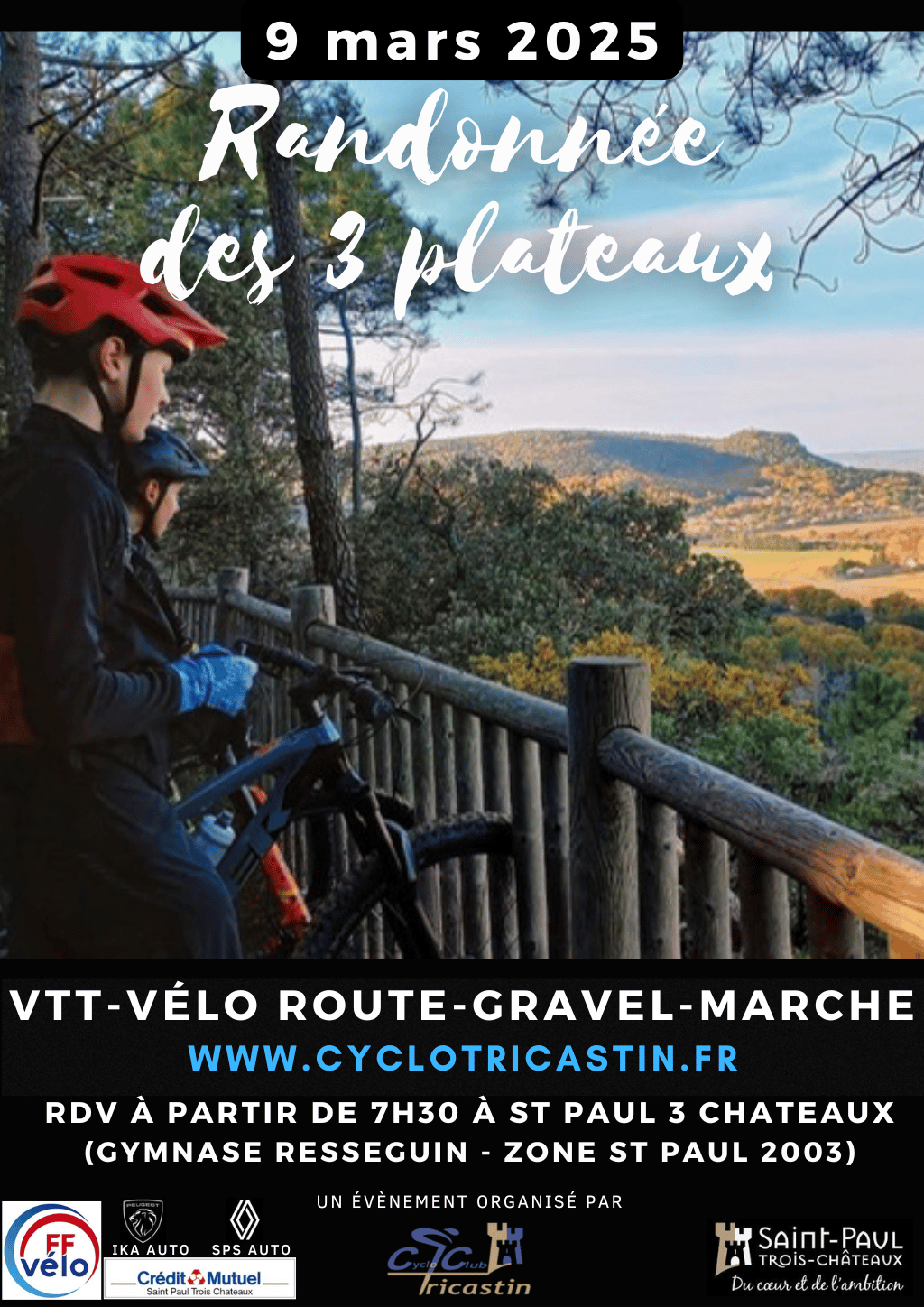 Affiche de La 27ème Rando des Trois Plateaux à Saint-Paul-Trois-Châteaux