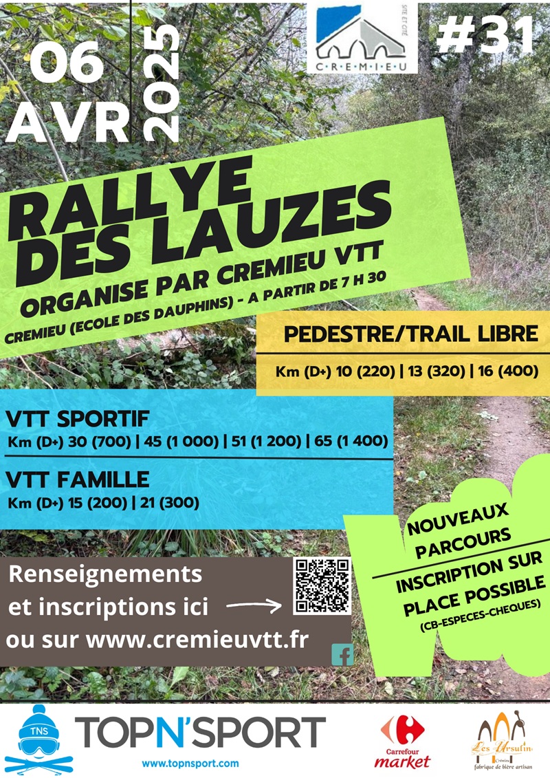 Affiche de Rallye des Lauzes (31ème édition) à Crémieu